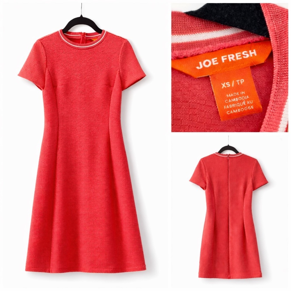 🎾 Joe Fresh Pink Textured A-Line Dress – XS